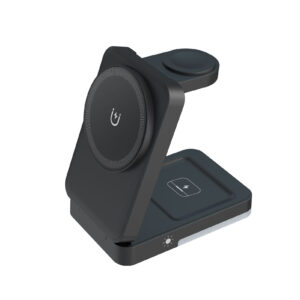 W12 -    OEM 3-in-1 Travel Magnetic 15W Qi Wireless Charger Foldable Plastic Design for Phone Smart Watch Earbuds