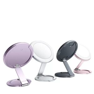 4 in 1 Magnetic Phone Holder Mirror Selfie Ring Light Stand Holder Multi Function for iPhone Samsung Smart Phone Universal