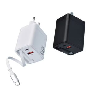 C01 - GaN 65W Home Charger with a Retractable Type C  Cable