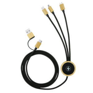 CB12 - 4 in 1 Bamboo Phone Charging Cable