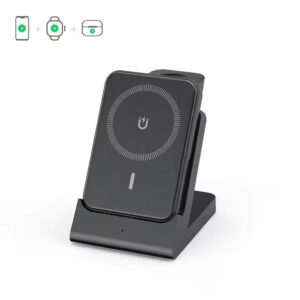 W02 -   4 in 1  Wireless Charger Station + Power Bank Stand  for iphone/iwatch/Airpod