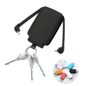 Keychain Mini power bank With 2x Cables built-in for outdoor